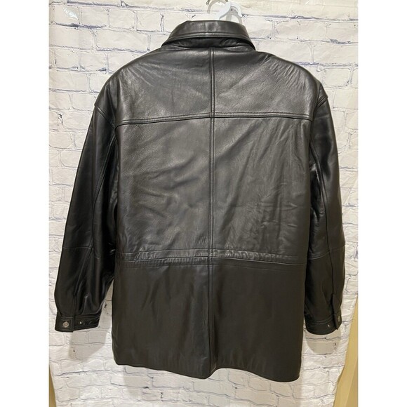 Y2k 2000s Black Leather Brandini Long Jacket Men's Size Large - Picture 4 of 9